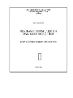 Địa danh trong thơ ca dân gian nghệ tĩnh 