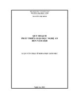 Quy hoạch phát triển giáo dục nghệ an đến năm 2020 luận văn thạc sĩ khoa học giáo dục 