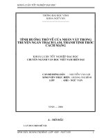 Tình huống trở về của nhân vật trong truyện ngắn thạch lam, thanh tịnh trước cách mạng 