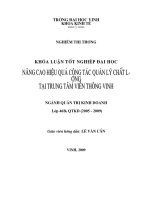 Nâng cao hiệu quả công tác quản lý chất lượng tại trung tâm viễn thông vinh 