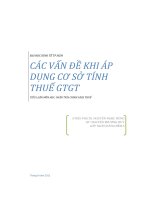 CÁC vấn đề KHI áp DỤNG cơ sở TÍNH THUẾ GIÁ TRỊ GIA TĂNG 