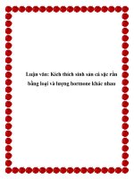 Luận văn kích thích sinh sản cá sặc rằn bằng loại và lượng hormone khác nhau 