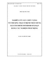Nghiên cứu suy chức năng vỏ thượng thận ở bệnh nhân dùng glucocorticosteroid dài hạn bằng các nghiệm pháp động 