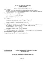 Bài giảng Đề và đáp án HSG Tỉnh 2009