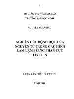 Nghiên cứu động học của nguyên tử trong cấu hình làm lạnh bằng phân cực lin   lin 