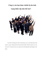 Tài liệu Công ty của bạn được chuẩn bị cho tình trạng khẩn cấp như thế nào? ppt