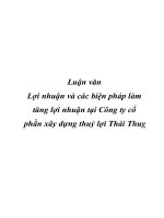 Tài liệu Luận văn - Lợi nhuận và các biện pháp làm tăng lợi nhuận docx