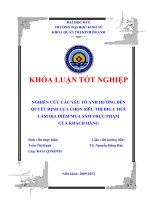 Nghiên cứu các yếu tố ảnh hưởng đến quyết định lựa chọn siêu thị big c huế làm địa điểm mua sắm thực phẩm của khách hàng 