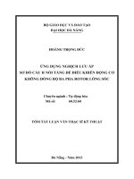 Ứng dụng nghịch lưu áp sơ đồ cầu h nối tầng để điều khiển động cơ không đồng bộ ba pha rotor lồng sóc 
