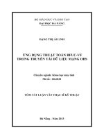 Ứng dụng thuật toán BFUC VF trong truyền tải dữ liệu mạng OBS 