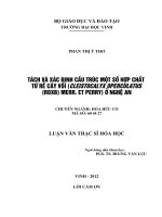Tách và xác định cấu trúc một số hợp chất từ rễ cây vối (cleistocalyx operculatus (ROXB) MERR ET perry) ở nghệ an 