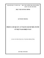 Phân cấp quản lý ngân sách nhà nước ở việt nam hiện nay 