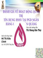 Slide đánh giá về hoạt động quản trị  tín dụng HSSV tại phòng giao dịch ngân hàng chính sách xã hội  huyện quảng điền 