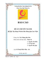 Báo cáo đồ án chuyên ngành xây dựng website bán hàng quà lưu niệm 