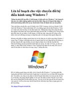 Tài liệu Lên kế hoạch cho việc chuyển đổi hệ điều hành sang Windows 7 docx