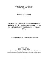 Một số giải pháp quản lí hoạt động dạy học ở các trường trung học cơ sở xã miền biển huyện tĩnh gia   thanh hoá 