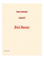 Tài liệu Heavy Construction Lecture #11 - Brick Masonry doc