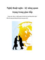 Tài liệu Nghệ thuật nghe - kỹ năng quan trọng trong giao tiếp docx