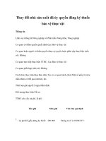 Tài liệu Thay đổi nhà sản xuất đã ủy quyền đăng ký thuốc bảo vệ thực vật docx