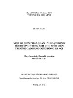 Một số biện pháp quản lý hoạt động bồi dưỡng tiếng anh cho sinh viên trường cao đẳng cộng đồng hà nội luận văn thạc sĩ khoa học giáo dục 