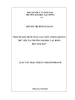 Một số giải pháp nâng cao chất lượng dịch vụ thư viện tại trường đại học lạc hồng đến năm 2015 