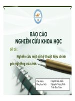 Nghiên cứu một số kỹ thuật hiệu chỉnh góc nghiêng của ảnh nghiên cứu khoa học giảng viên 
