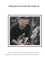 Tài liệu Những lợi ích của tennis đối với phụ nữ pptx