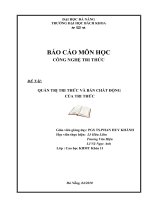 QUẢN TRỊ TRI THỨC và bản CHẤT ĐỘNG của TRI THỨC 