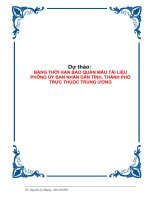 Tài liệu BẢNG THỜI HẠN BẢO QUẢN MẪU TÀI LIỆU pptx