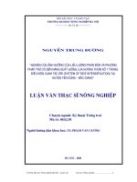 Nghiên cứu ảnh hưởng của liều lượng phân bón và phương pháp trừ cỏ đến năng suất giống lúa hương thơm số 1 trong điều kiện canh tác SRI tại huyện yên dũng, tỉnh bắc giang 