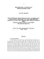 Một số phương pháp nhằm nâng cao hiệu quả giảng dạy, giáo dục các giá trị truyền thống của dân tộc trong môn gđc ở trường THPT (thông qua khảo sát một số trường THPT trên địa bàn nghệ an) 