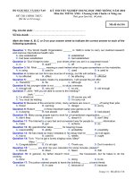 Tài liệu Đề thi chính thức kỳ thi tốt nghiệp THPT 2010 môn Tiếng anh - Chương trình chuẩn và nâng cao (Mã đề thi 516) pdf