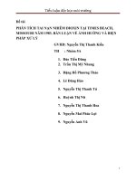 PHÂN TÍCH TAI nạn NHIỄM DIOXIN tại TIMES BEACH, MISSOURI năm 1983  bàn LUẬN về ẢNH HƯỞNG và BIỆN PHÁP xử lý 