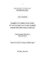 Nghiên cứu chiết tách tanin từ vỏ cây keo lai và thử nghiệm ảnh hưởng đến chất lượng da  