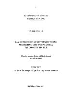 Xây dựng chiến lược truyền thông marketing cho sản phẩm bia tại công ty bia huế 