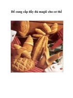 Tài liệu Để cung cấp đầy đủ magiê cho cơ thể pptx