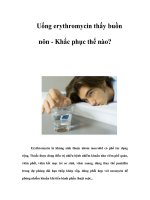 Tài liệu Uống erythromycin thấy buồn nôn - Khắc phục thế nào? pdf