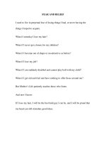 Tài liệu FEAR AND BELIEF - nỗi sợ hãi và niềm tin pptx