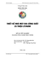 Thiết kế nhà máy bia công suất 25 triệu lítnăm luận văn tốt nghiệp đại học 