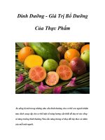Tài liệu Dinh Dưỡng - Giá Trị Bổ Dưỡng Của Thực Phẩm pdf