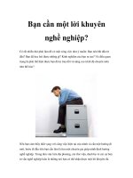 Tài liệu Bạn cần một lời khuyên nghề nghiệp? pptx