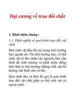 Tài liệu Đại cương về trao đổi chất docx