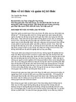 Tài liệu Bàn về trí thức và quản trị tri thức docx