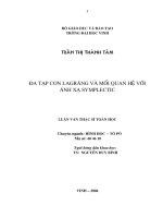 Đa tạp con lagrang và mối quan hệ với ánh xạ symplectic 