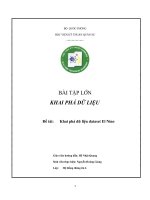 Tiểu luận khai phá dữ liệu: sử dụng phần mềm weka cho bộ dữ liệu dataset El Nino 