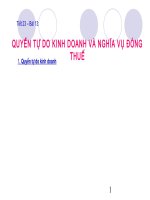 Tài liệu Tiết 23 - Bài 13 : QUYỀN TỰ DO KINH DOANH VÀ NGHĨA VỤĐÓNG THUẾ