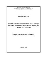 Nghiên cứu thành phần, tính chất cơ học bê tông cường độ siêu cao và ứng dụng trong kết cấu cầu 