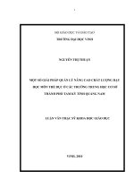 Một số giải pháp quản lý nâng cao chất lượng dạy học môn thế dục ở các trường trung học cơ sở thành phố tam kỳ tỉnh quảng nam 