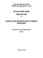 ĐỀ tài THUYẾT TRÌNH môn ANH văn  HOW DO LOAN INTERESTS AFFECT FOREIGN INVESTORS 