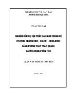 Nghiên cưư sự tạo phức đa ligan trong hệ xylenole Orange(XO)   Sm(III)   CHCL2COOH bằng phương pháp trắc quang và ứng dụng phân tích 